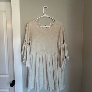 Pinkblush Beige Fringe Maternity Dress